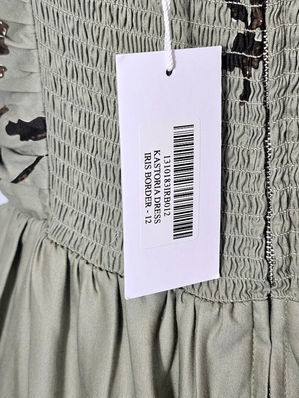 Reformation Kastoria Iris Border Dress Size 12 NWT Smocked Bodice Floral Maxi - Picture 16 of 16